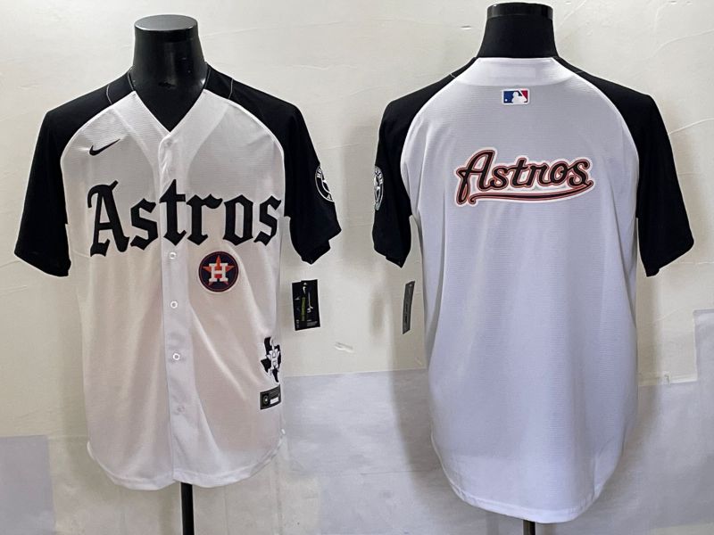 Men 2025 Houston Astros Blank White Black Five generations Joint Name Nike MLB Jersey style 21->houston astros->MLB Jersey